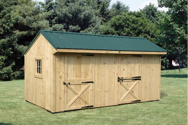 10X18 Wood  Shed Row Horse Barn, Metal Roof & Tack