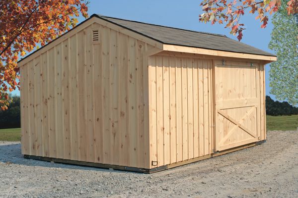 12X18 Wood Unstained Storage Barn
