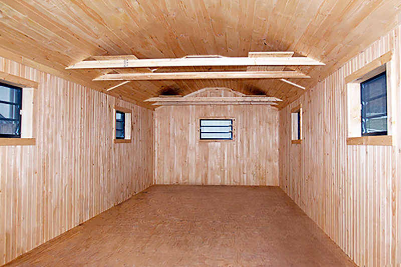 Inside Finish of a 12 x 30 Storage Barn
