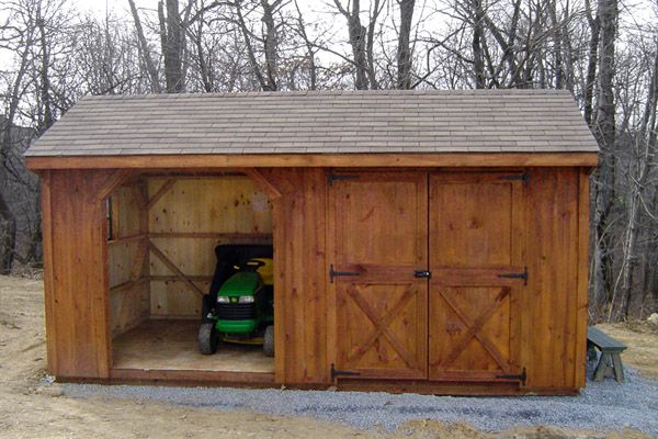 10X18 Wood Storage Combo with Shingle Roof & Wood Siding