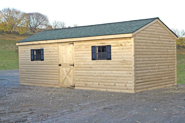 12x24 Log Cabin Storage, Unstained