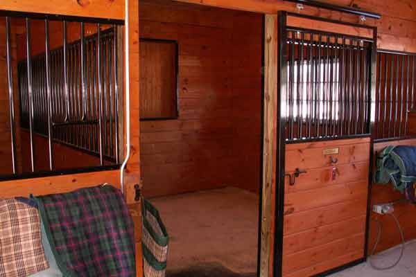 Amish built modular horse barn stalls