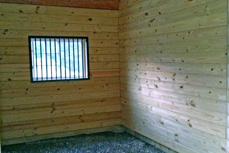 4' x 3' Vinyl Window & Guard & Stall Finished with 2 x 8 Southern Yellow Pine.