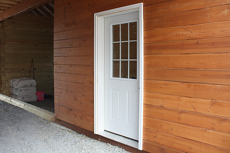 Modular Horse Barn Tack Room 9-lite Entry Door