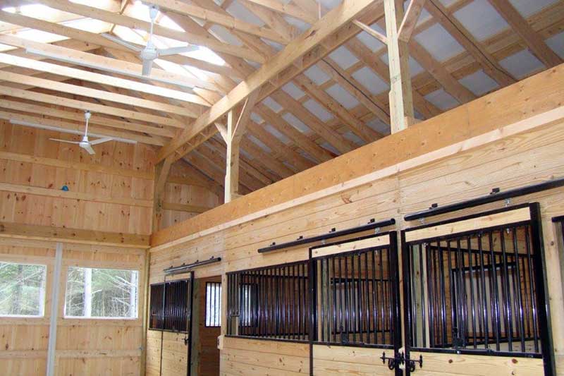 36 x 36 Horse Barn Ceiling and Skylights