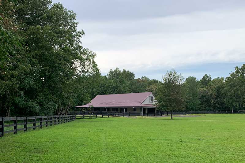 Distant View of 42' x 88' Horse Barn